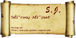 Sárosy József névjegykártya